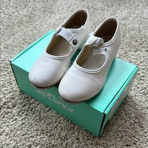 So Danca Toddler girl size 10 White tap Dance Shoes